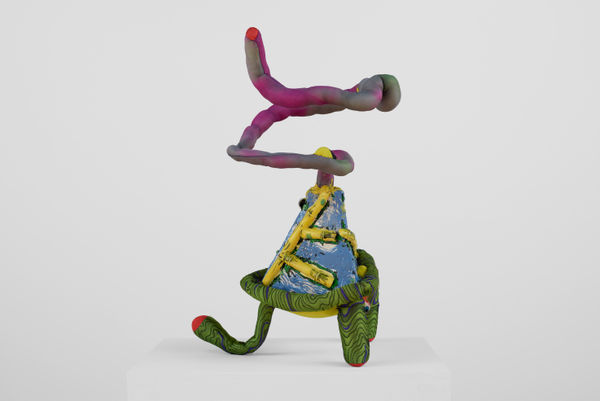 Artwork by Yuli Yamagata titled “Fire pit Ikebana"