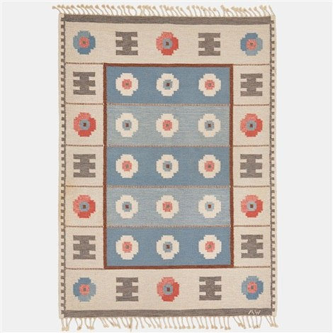 Alice Walleback, Sofia Rosa flatweave wool rug, 1960