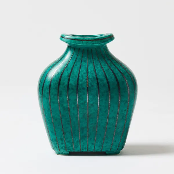 Wilhelm Kåge, Argenta striped vase, 1950's