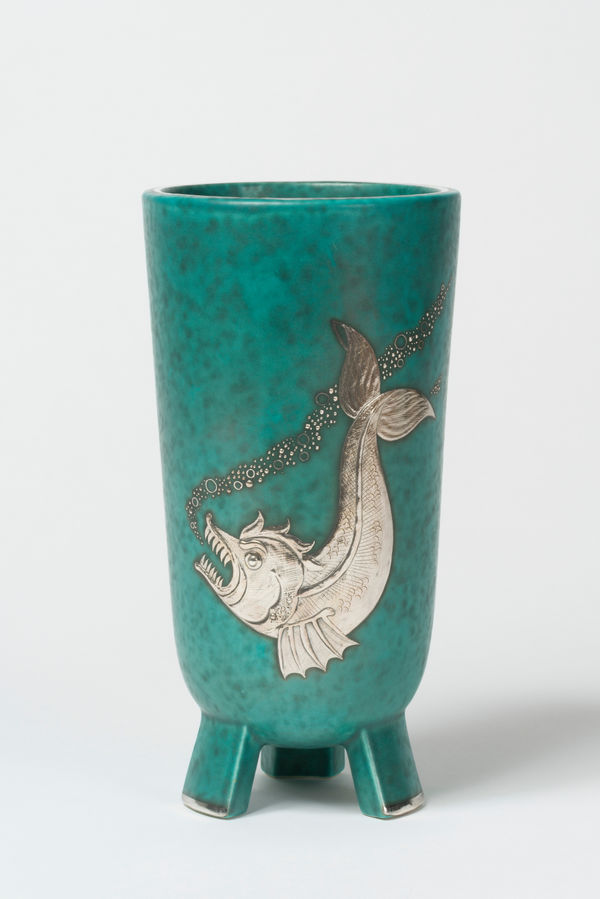 Wilhelm Kåge, Sturgeon Argenta vase, 1947