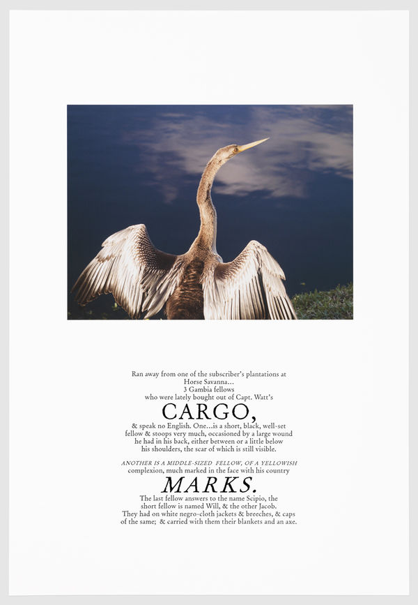 Keris Salmon CARGO, 2016 Digital print with letterpress on Entrada Rag Natural 19 x 13 inches Edition of 12