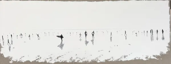 Eline de Jonge, Shadows on White - Beach Scene