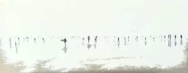 Eline de Jonge, Shadows on Sand – Beach scene, 2025