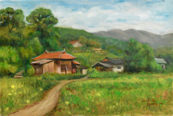 공영자 Kong, Young Ja, 평화로운 마을, 2022