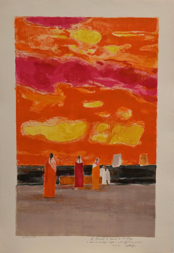 Bernard CATHELIN, Soir sur la plage de Negombo, 1968