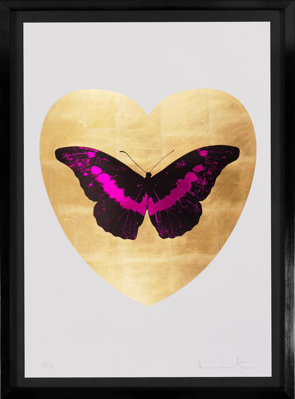 Damien Hirst, 'I Love You' Butterfly, Fuchsia & Gold, 2015