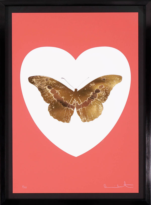 Damien Hirst, 'I Love You' Butterfly, Coral & Gold, 2015