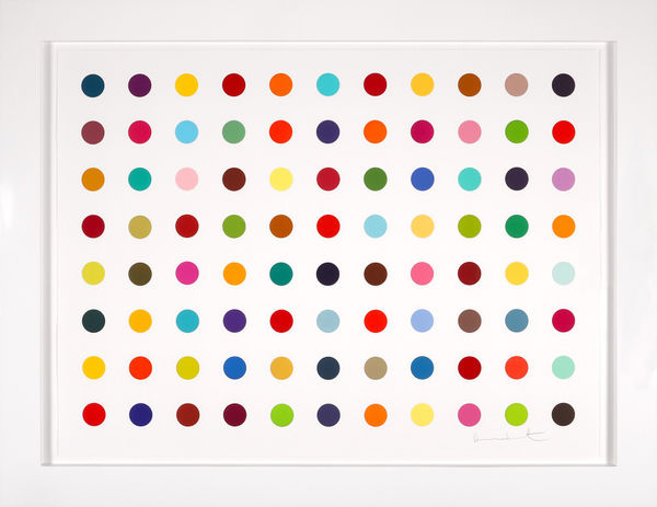 Damien Hirst, Horizontal 'Spots' I, Woodcut, 2018