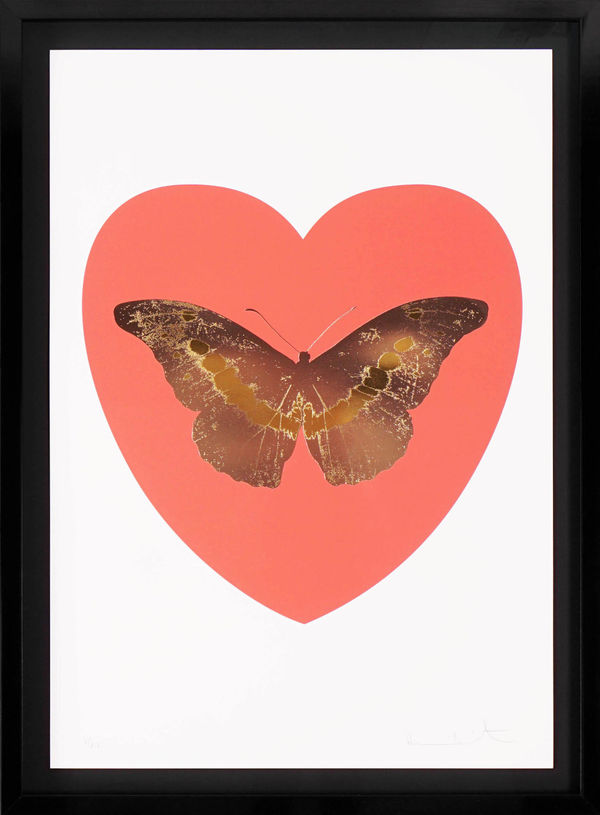 Damien Hirst, 'I Love You' Butterfly, Gold & Coral, 2015