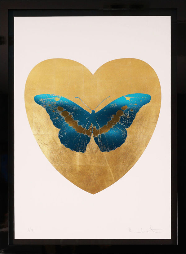 Damien Hirst, 'I Love You' Butterfly, Blue & Gold, 2015