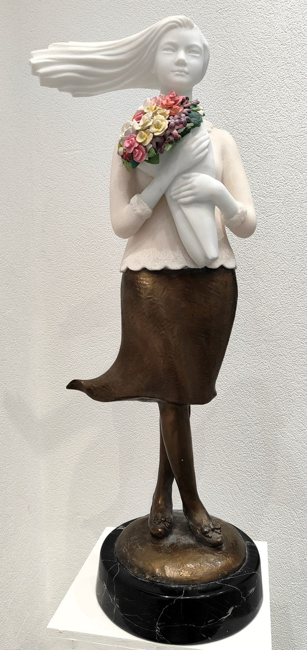 Haeng Gyun LEE, Fille au bouquet, 2023