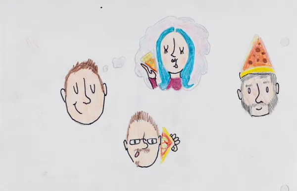 David Krueger with Ben Marcus, Untitled (Thinking about Pizza), n.d.