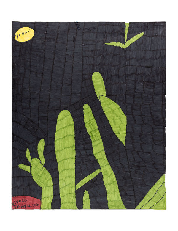 Maria Vanik, Yellow Black Well Traveling Green, 2025