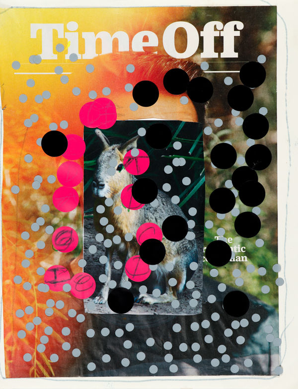 Lawrence M., Untitled (Time Off - Pink and Black Stickers), n.d.