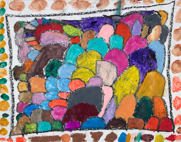 Marcus Imani Kennedy, Rainbow Pattern Design and Dots, 2021