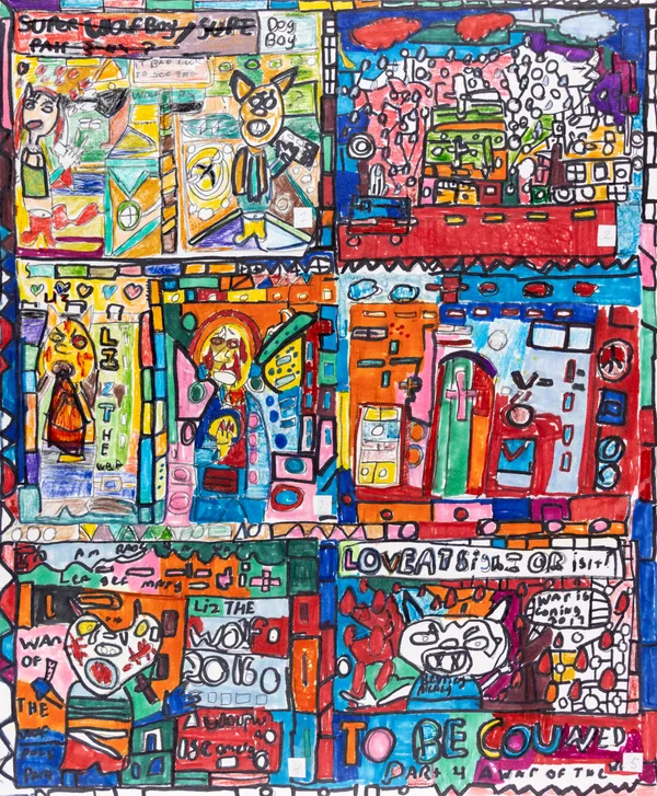 Mike Marino, Untitled (Super Wolf Boy Comic pg 5), n.d.