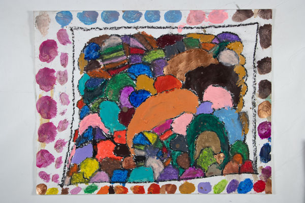 Marcus Imani Kennedy, Square Box with Shapes and Dots, 2021