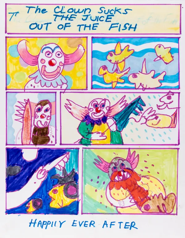 David Krueger with Ben Marcus, The Clown Sucks the Juice out of the Fish, n.d.