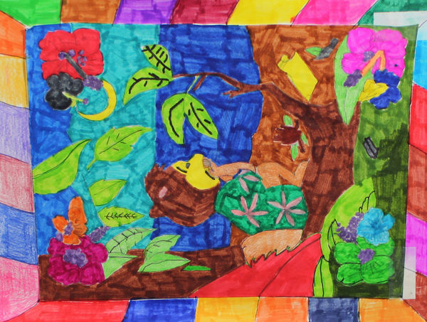 Christina Zion, Chipmunk Sitting on a Log by the Fire, 2014