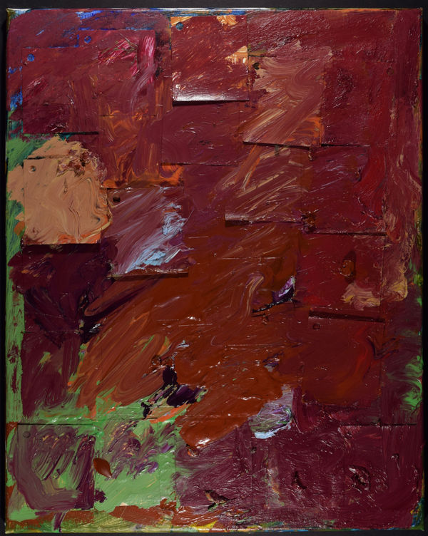 Lawrence M., Green, Purple Squares, 2019