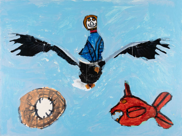 Jean Wilson, Big Bird Flying to get the Fish, 2025