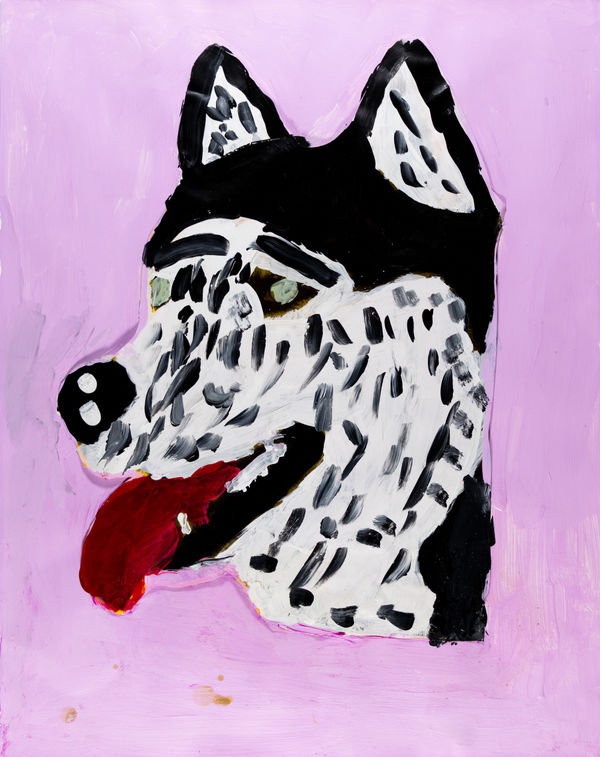 Jean Wilson, Untitled (Dog Head, pink background), 2019