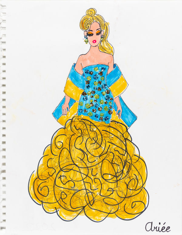 Ariée, Untitled (Yellow Tulle Gown), 2022