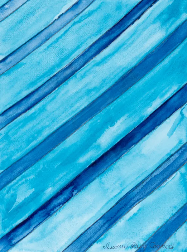 Isamu Guy Conners, Cobalt Blue Stripes, 2024