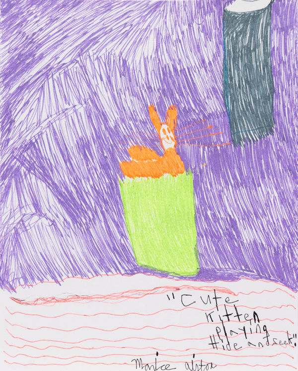 Marice Aiston, Feeding Time for Mama Cat and her Babies, n.d.