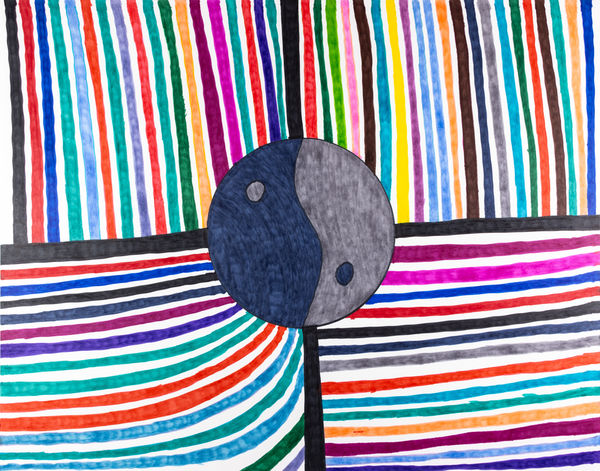 Bill Lilly, Rainbow Yin Yang Sign (Part 5), 2023