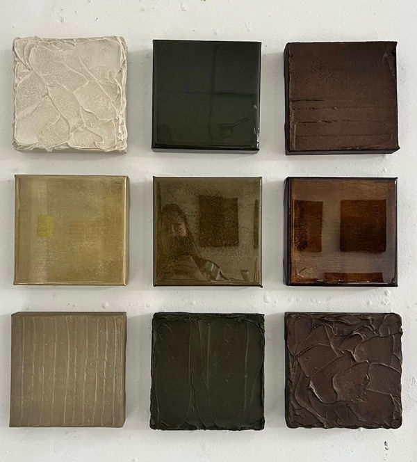 Frédérique Bruijnen 20x20x4cm Earth Tone Reflections, 2024/2025