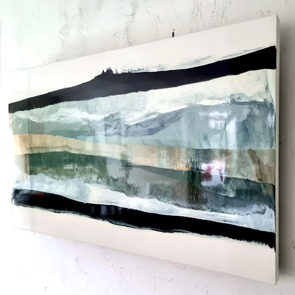 La persistance d'un matin silencieux peinture contemporaine de Frederic Halbreich montagne de glace ciel montagne au printemps avec herbe verte et forêt peinture à l'huile peinture laque Galerie Art Yi à BruxellesLa persistance d'un matin silencieux peinture contemporaine de Frederic Halbreich montagne de glace ciel montagne au printemps avec herbe verte et forêt peinture à l'huile peinture laque Galerie Art Yi à Bruxelles