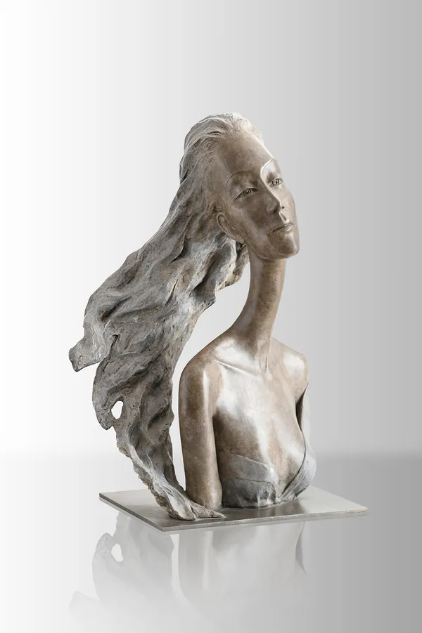 romantiek vrouw beeldhouwwerk portretsculptuur hedendaagse kunst Hedwige Leroux Art Yi-galerij Kunstgalerij Brussel