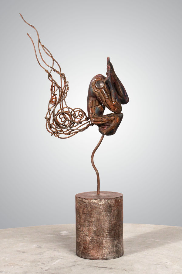 Anton Smit, Crouching Girl with Wing - Textured, 2022