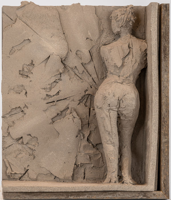 Figurative ceramic relief by sculptor Emilio DiIorio