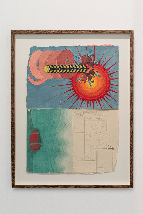 Basmah Felemban Monsters in still places zine, 2024 Gouche on Hemp paper Flat dimensions: 81 x 56 cm