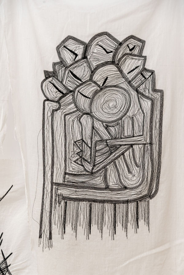 Zahrah Alghamdi One Pulse, Many Lives 1, 2025 Embroidered fabric 75.95 x 55.70 cm