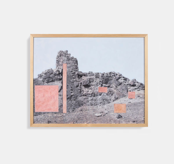 Daniah Alsaleh Tayma 3, 2025 Watercolour, Carnelian powder, transfer 51 x 71 cm
