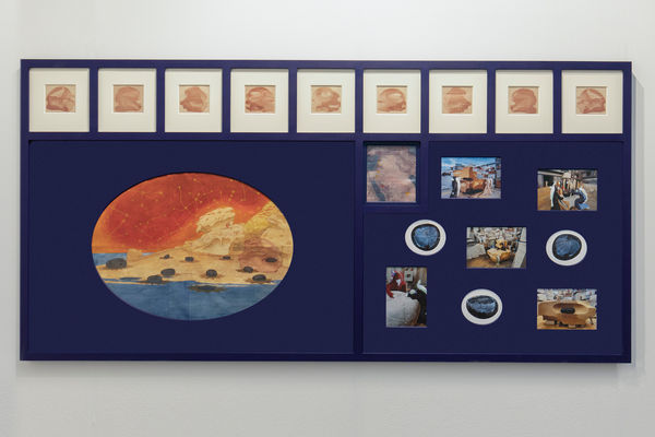 Basmah Felemban The fable of crossing the river by feeling the pebble, 2025 Work on paper 110 x 225 cm