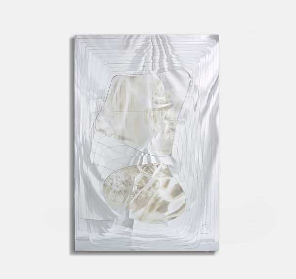 Ahaad Alamoudi What Do You See in The Middle of The Sea? The Letter e, 2025 Print and steel 150 x 100 cm Variation 2/8