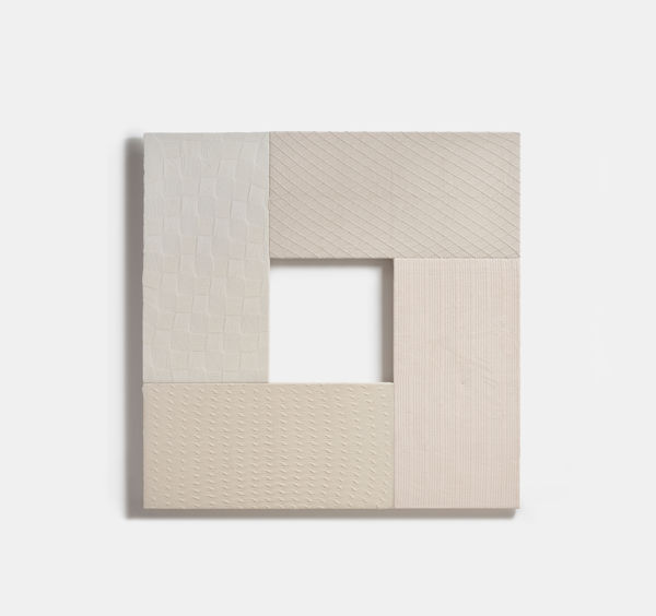 Ayman Yossri Daydban Winter IV, From Ihramat series, 2025 Stretched textile over wooden frame 226 x 226 cm