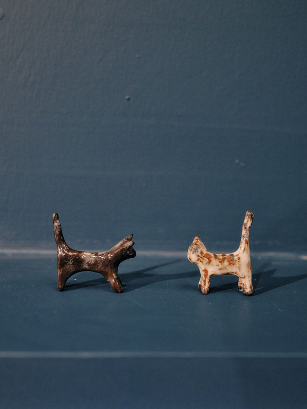 Sarah Abu Abdallah Sanoora and "Diamond Dead", 2026 2 Ceramic sculptures 6 x 5 x 2 cm 6 x 6 1.5 cm