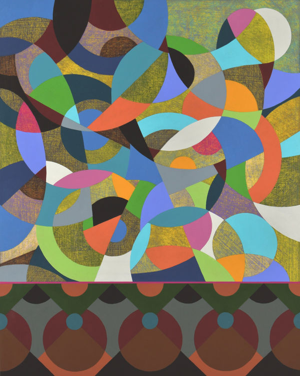 Christa Stephens Zephyr, 2021 acrylic & colored pencil on panel 16 x 20 x 2 in 40.6 x 50.8 x 5.1 cm