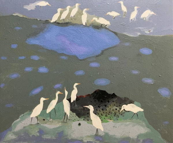 Abdel Wahab Abdel Mohsen Untitled, 2021 Acrylic on Canvas 100 x 120 39 37/100 x 47 12/50