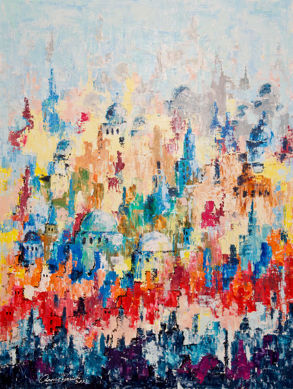 Osama Farid Domes Village, 2021 Mixed Media on Canvas 120 x 90 cm 47 6/25 x 35 43/100 in