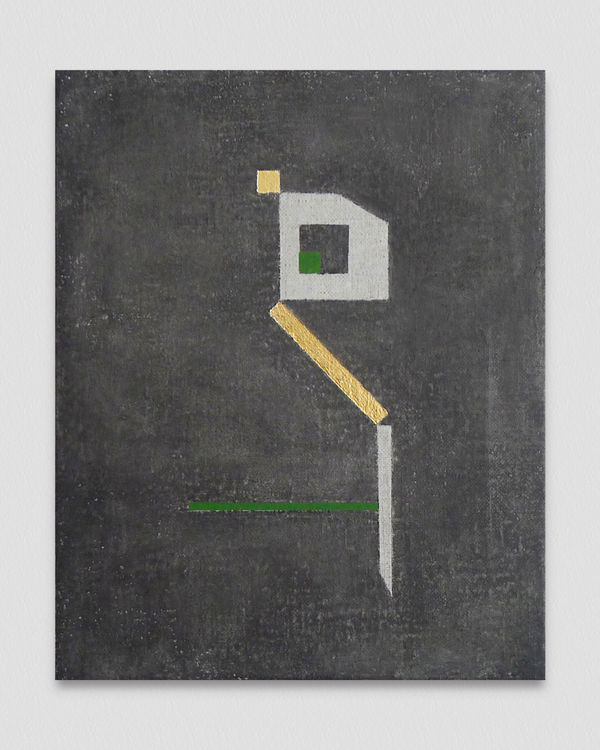 Francesca Longhini The Previous Waits Go to the Opposite, 2017 Gold foil, acrylic, graphite, wax, gesso, and rabbit glue on linen