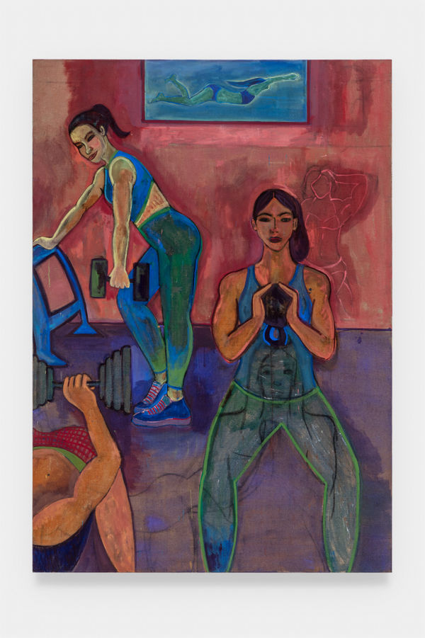 Simone Kennedy Doig Workout, 2018-2022 Distemper on linen