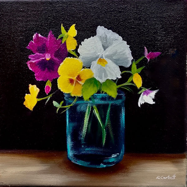 Ruth Corbett, Pansies in a Glass Jar