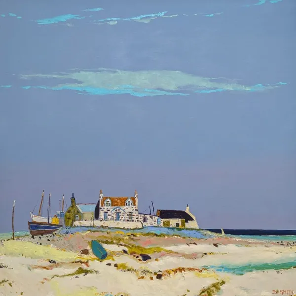 David Smith RSW, Spotty House and Trawlers,Tiree.