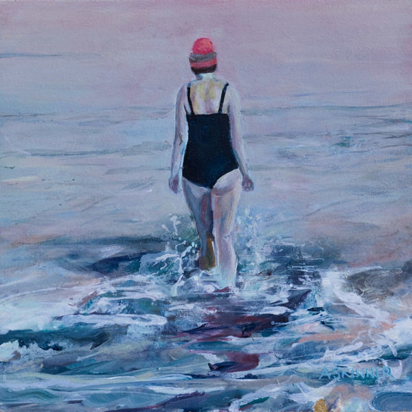 Anne Skinner, Morning Swim with Pink Bobble Hat